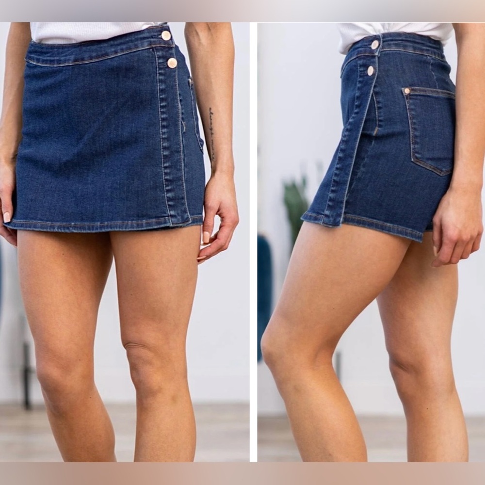 Judy Blue Dark Blue Denim Skort